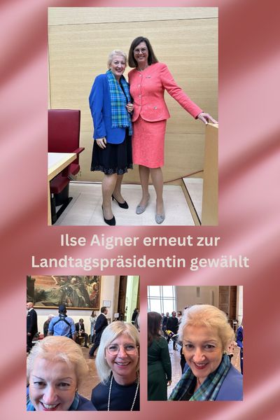 Konstituierende Sitzung im Bayerischen Landtag: Ilse Aigner MdL wurde mit einem traumhaften Ergebnis wieder zur Landtagspräsidentin gewählt!
Leider lässt der Ton der AfD nichts Gutes erahnen....
Foto: CSU-Landtagsfraktion, Petra Guttenberger