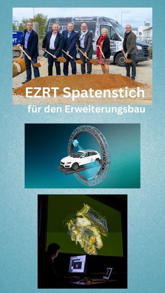 Auftakt der Baumaßnahmen für eine neue Laborhalle für Hochenergie-Röntgenanwendungen beim Frauenhofer-Institut, Entwicklungszentrum Röntgentechnik (EZRT) in Fürth-Atzenhof:
Prof. Albert Heuberger, Geschäftsführender Institutsleiter Fraunhofer IIS, Dr. Norman Uhlmann, Bereichsleitung Entwicklungszentrum Röntgentechnik des Fraunhofer IIS, Petra Guttenberger, MdL, Dr. Thomas Jung, Oberbürgermeister der Stadt Fürth und Horst Müller, Wirtschaftsreferent der Stadt Fürth und Dr. Markus Wittmann, Ministerialdirektor des Bayerischen Staatsministeriums für Wirtschaft, Landesentwicklung und Energie beim Spatenstich in Atzenhof.
Fotos: Fraunhofer Institut