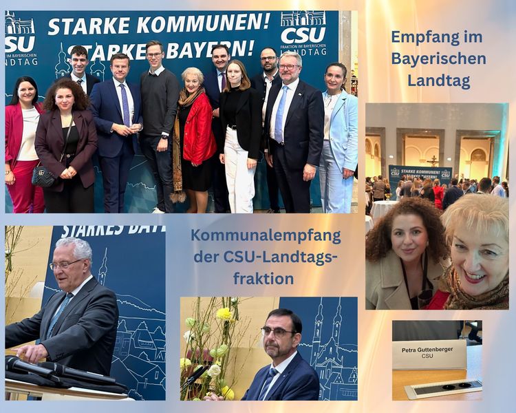 Kommunalempfang der CSU-Landtagsfraktion am 11.11.2025 im Bayerischen Landtag -
Gemeinsam mit unseren Bürgermeisterinnen und Bürgermeistern, kommunalen Mandatsträgerinnen und Mandatsträgern sowie Kandidatinnen und Kandidaten setzen wir ein klares Zeichen für starke Kommunen, für eine verlässliche Finanzierung und eine Politik, die Sicherheit, Zusammenhalt und Zukunftschancen in ganz Bayern in den Mittelpunkt stellt.

Besonders habe ich mich gefreut, aus dem Stimmkreis Sarah Arapoglu, JU-Bezirksvorsitzende und Stadtratskandidatin in Oberasbach, und Tom Hesselberger, Bürgermeisterkandidat der CSU in Zirndorf, sowie viele Aktive aus Mittelfranken zu treffen  allen voran Oberbürgermeister Markus König.
Fotos: P. Guttenberger, CSU-Fraktion

