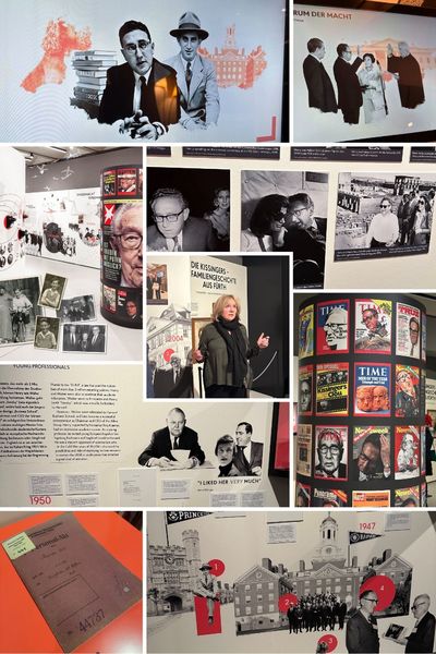 "Henry-World Influencer No. 1 - Die Geschichte der Familie Kissinger aus F&uuml;rth" hei&szlig;t die Sonderausstellung im Ludwig-Erhard-Zentrum, Flucht vor und die Entrechtung durch die Nazis und der Neuanfang der Familie in den USA, sowie die unterschiedlichen Wege der Br&uuml;der Kissinger nach ihrem Harvard-Abschl&uuml;ssen sind hier ebenso Thema wie die gro&szlig;en, au&szlig;enpolitischen Leistungen von Henry Kissinger. Fotos: P. Guttenberger + links Flyer LEZ