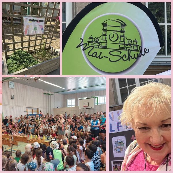 Eine gute Organisation l&auml;sst auch bei 30&deg; ein erfolgreiches schulfest f&uuml;r Kinder, Eltern und die gesamte Schulfamilie zu. Gratulation an die Maischule und ihre Rekotrin Mirjam Schuh, die auch ind iesem Jahr wieder alles mit viel Herz erm&ouml;glicht hat.
Fotos: P. Guttenberger und links unten @GS Maischule